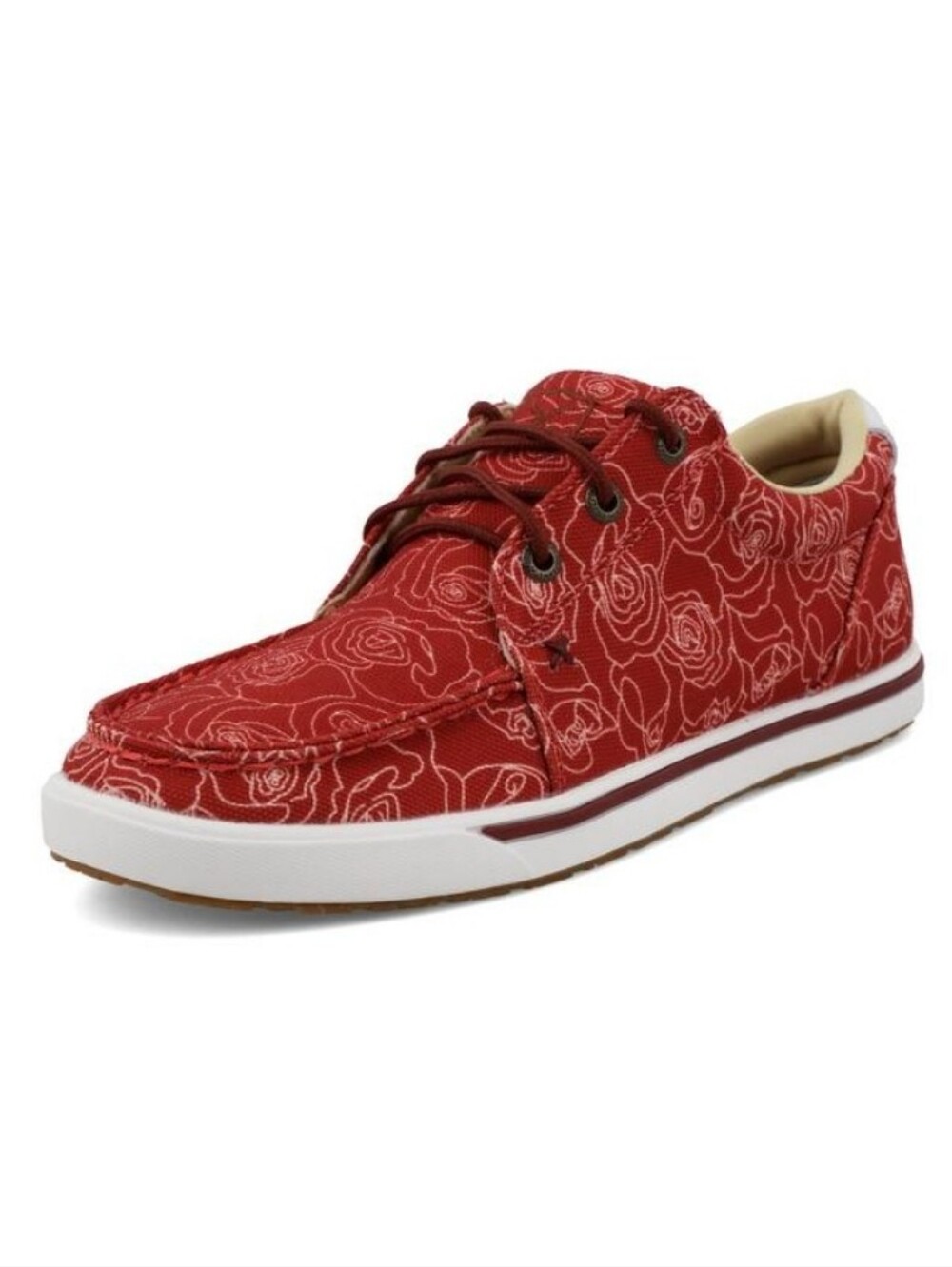 Twisted X Womens Kicks Shoes Loafers Sneakers Womens 7 Red Canvas Western Lace